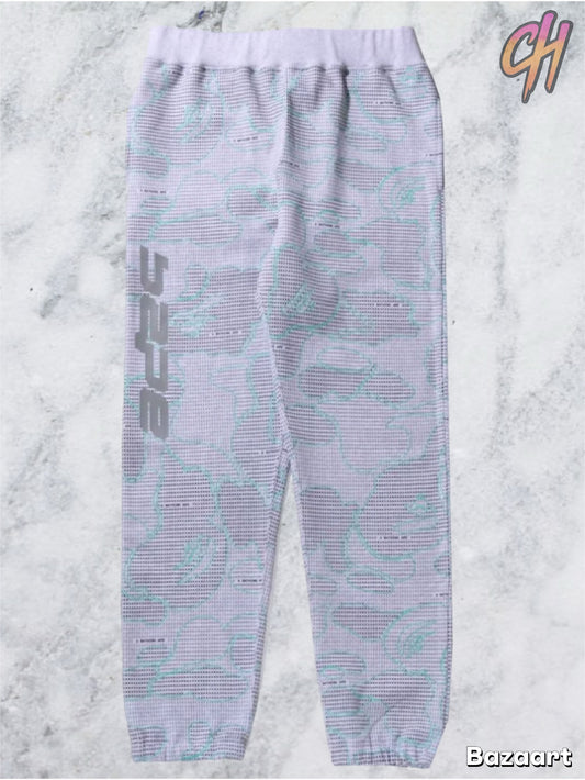 Bape Text Code Camo Grey Sweatpants Size Medium