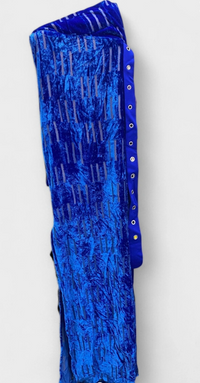 Off-White Women's Blue Velvet Shibori Belt Long Dress Sz 38 (MSRP: $2,239)