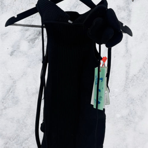 Off-White Peony Cut Out Rib Long Dress Black Size 38 (MSRP: $2259.00)