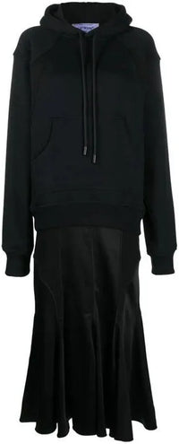 Off-White Logo Embroidered Hoodie Dress Size 40 (MSRP: $2448.00)