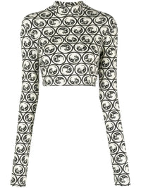 Off-White Sec Moon Crop Top Turtleneck Size 40 (MSRP: $676)