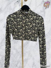Off-White Sec Moon Crop Top Turtleneck Size 40 (MSRP: $676)