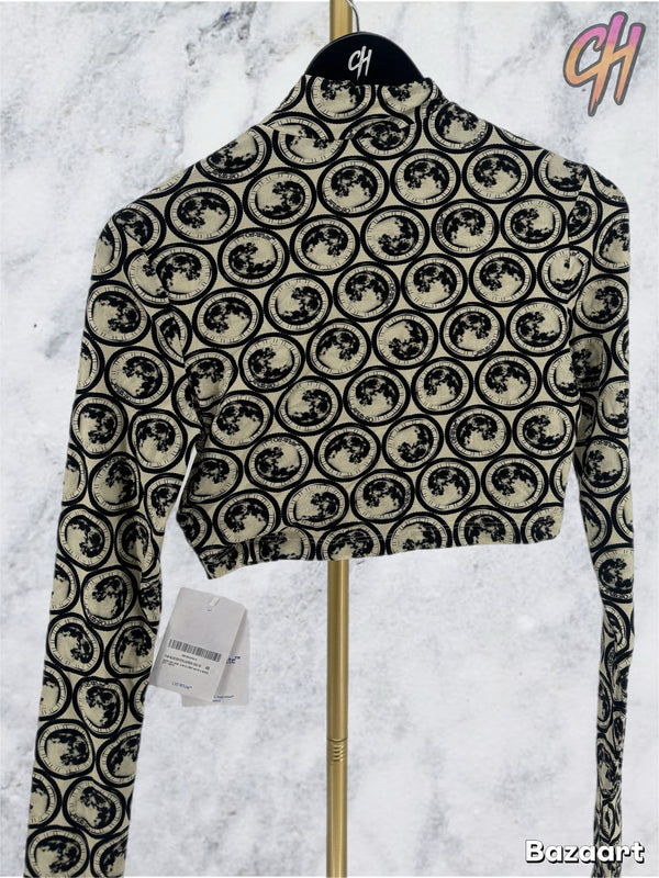 Off-White Sec Moon Crop Top Turtleneck Size 40 (MSRP: $676)