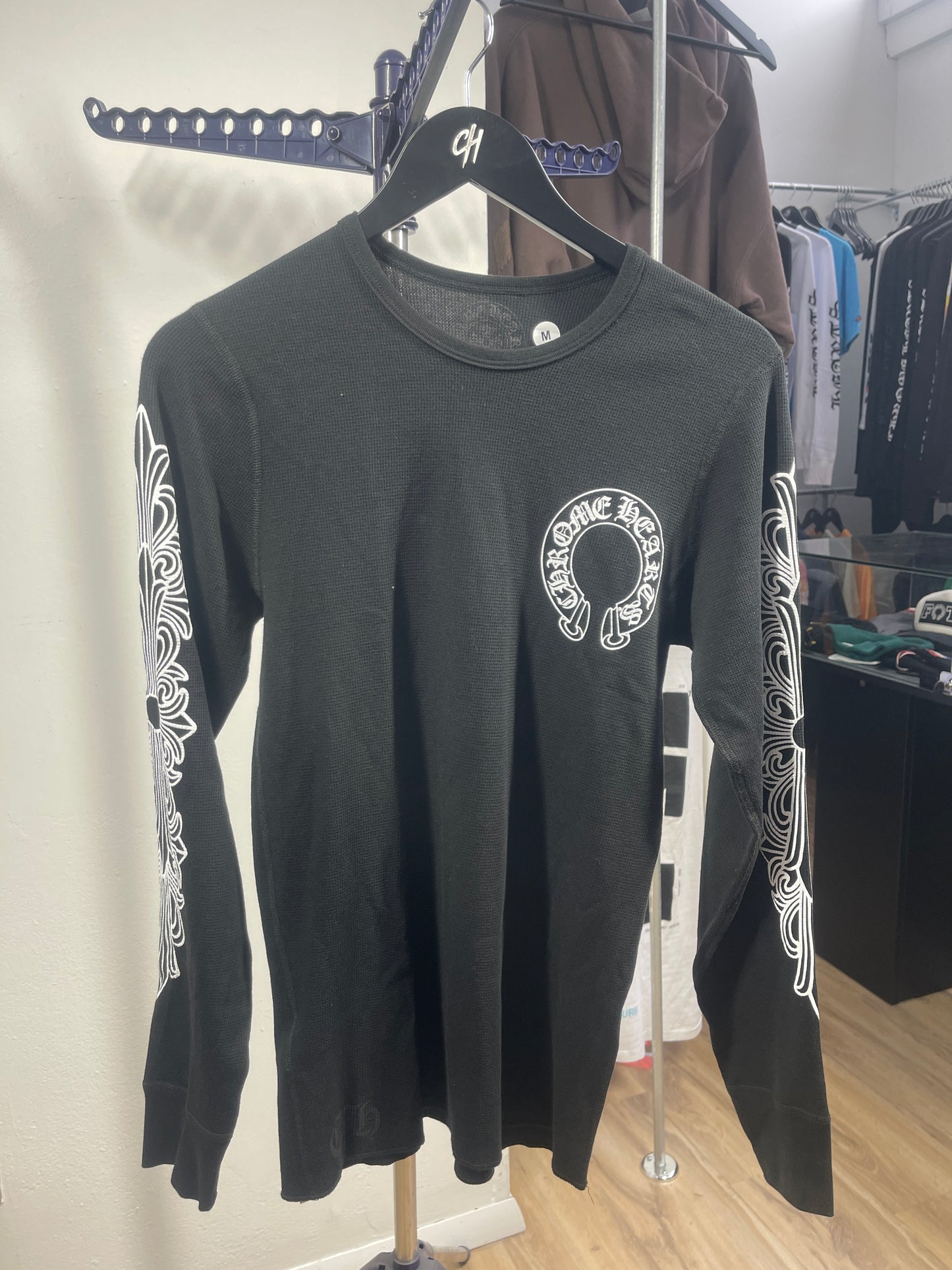 Chrome Hearts Horseshoe Thermal Waffle T-Shirt 'Black'