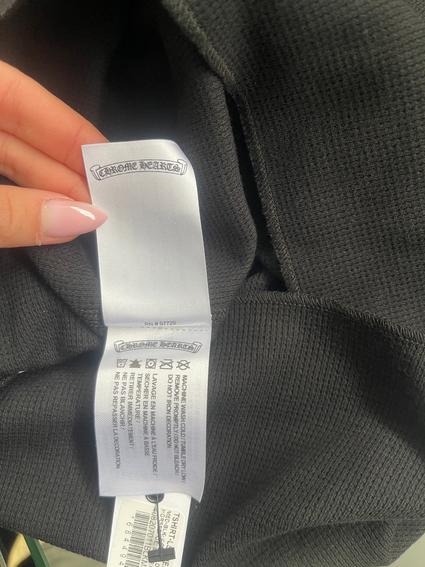 Chrome Hearts Horseshoe Thermal Waffle T-Shirt 'Black'