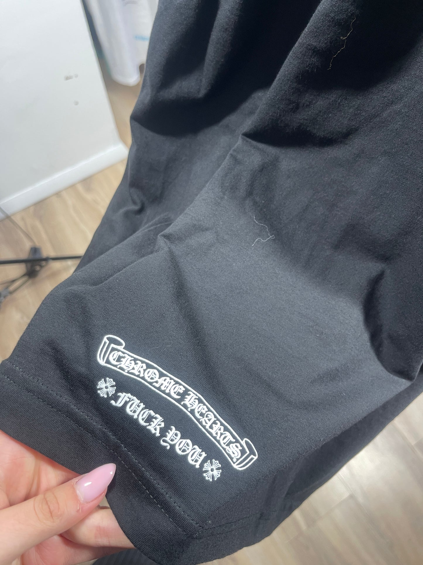 Chrome Hearts Scroll Logo F*** You L/S Black T-Shirt Size Medium