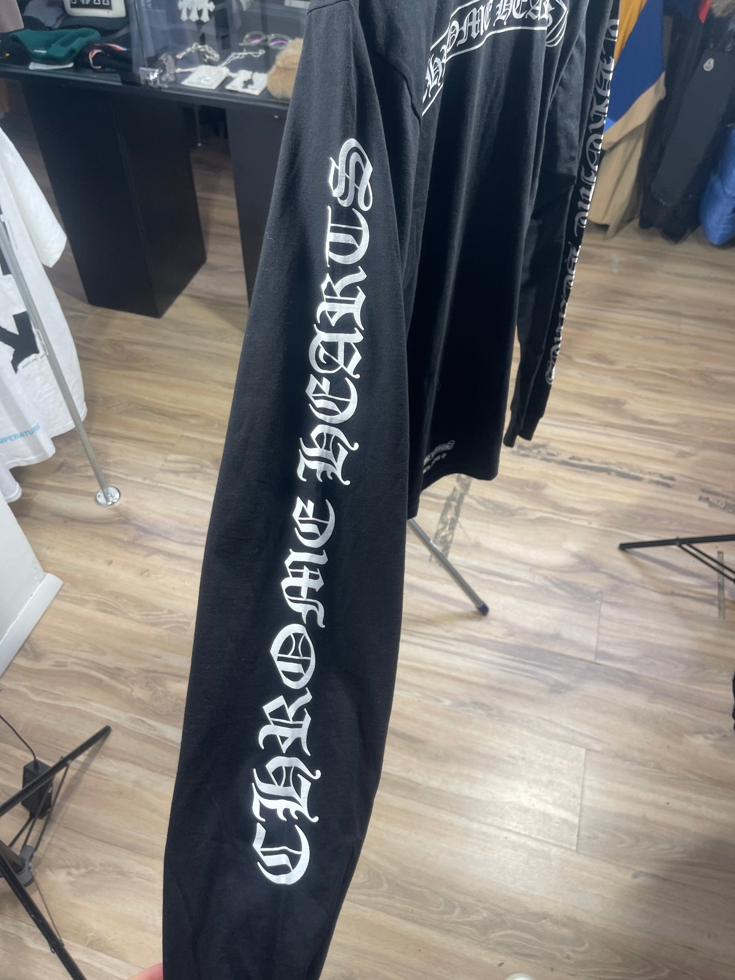 Chrome Hearts Scroll Logo F*** You L/S Black T-Shirt Size Medium