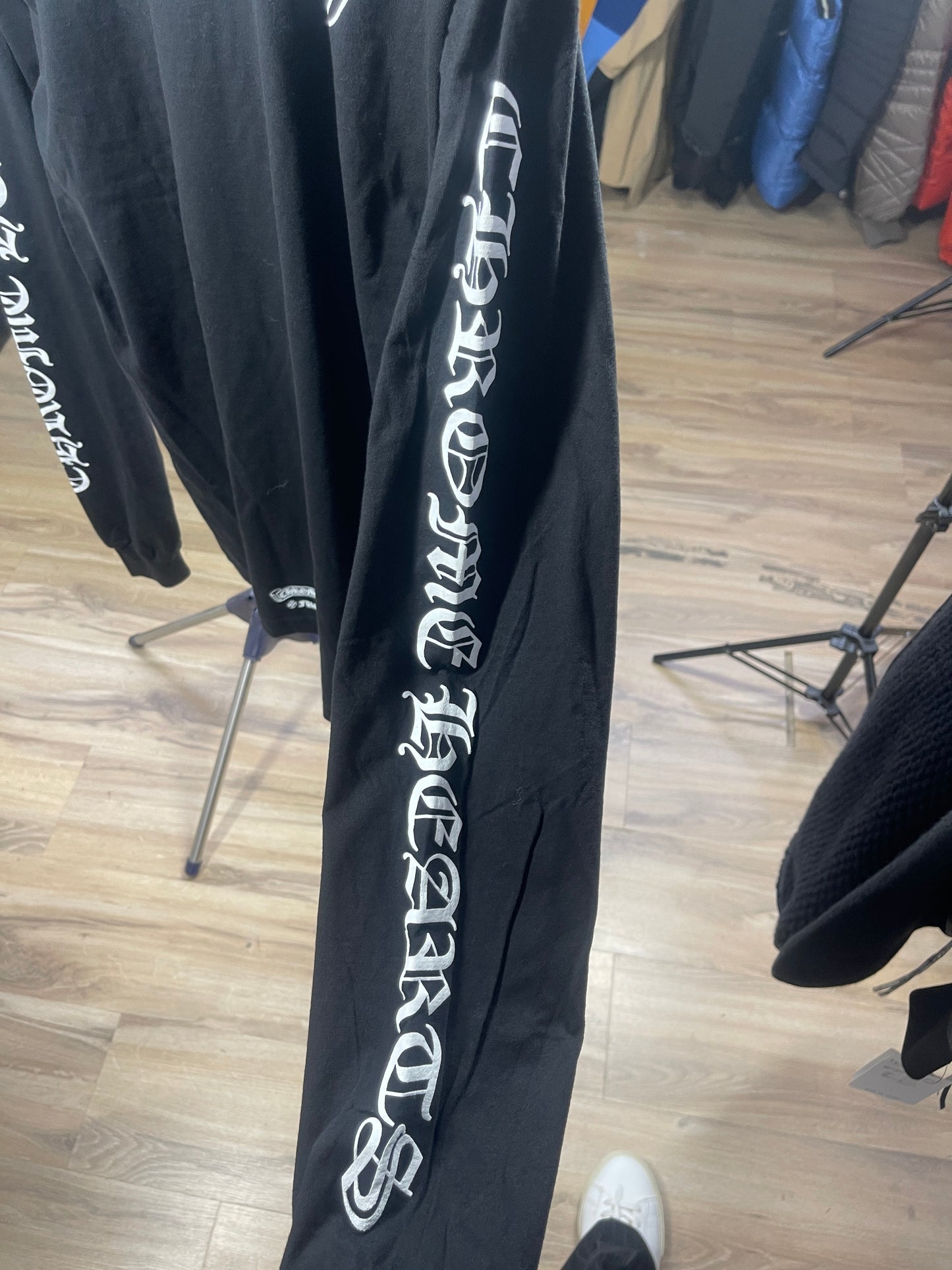 Chrome Hearts Scroll Logo F*** You L/S Black T-Shirt Size Medium