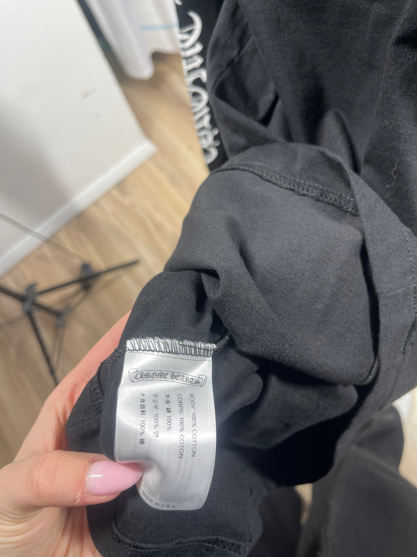 Chrome Hearts Scroll Logo F*** You L/S Black T-Shirt Size Medium