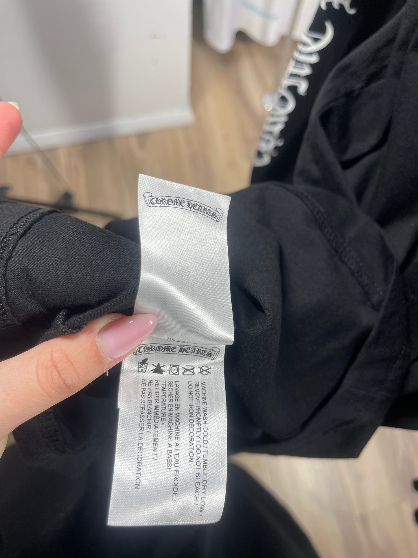 Chrome Hearts Scroll Logo F*** You L/S Black T-Shirt Size Medium