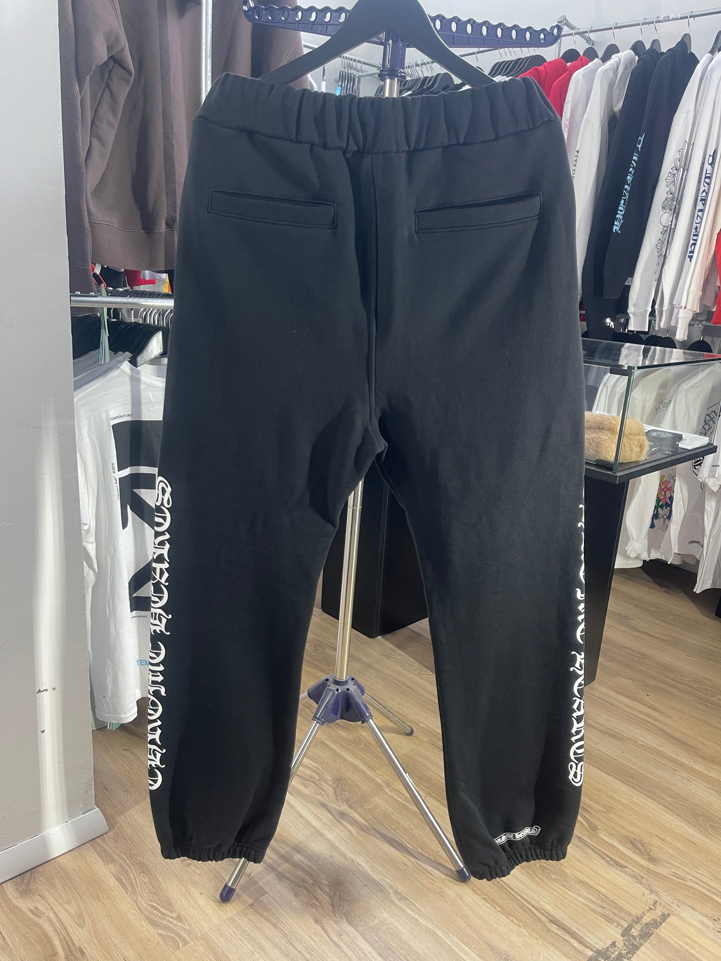 Chrome Hearts Scroll Logo Sweatpants “Black” Size Large