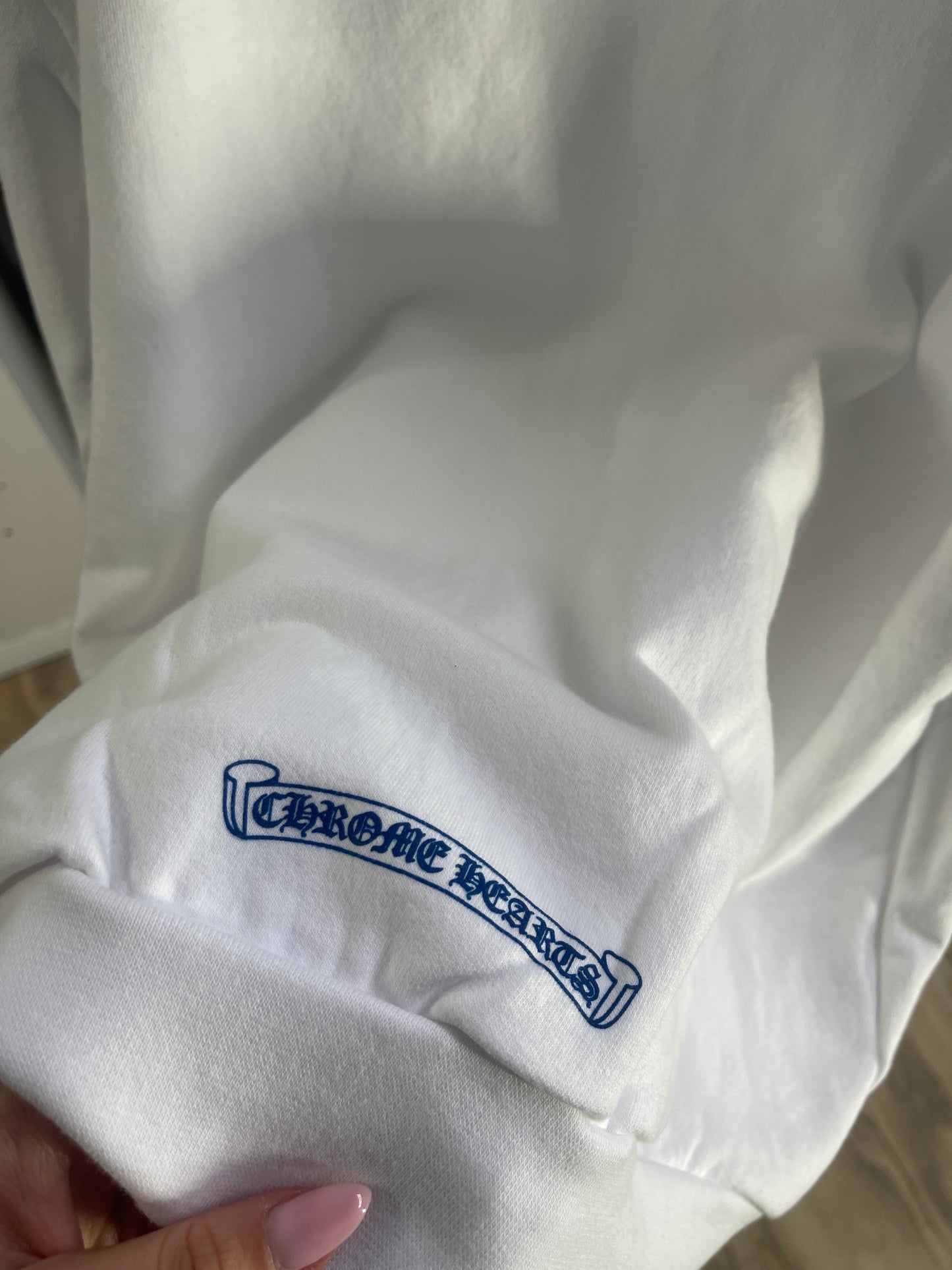 Chrome Hearts Thermal Blue Letter Full Zip Up White Size Small Mens