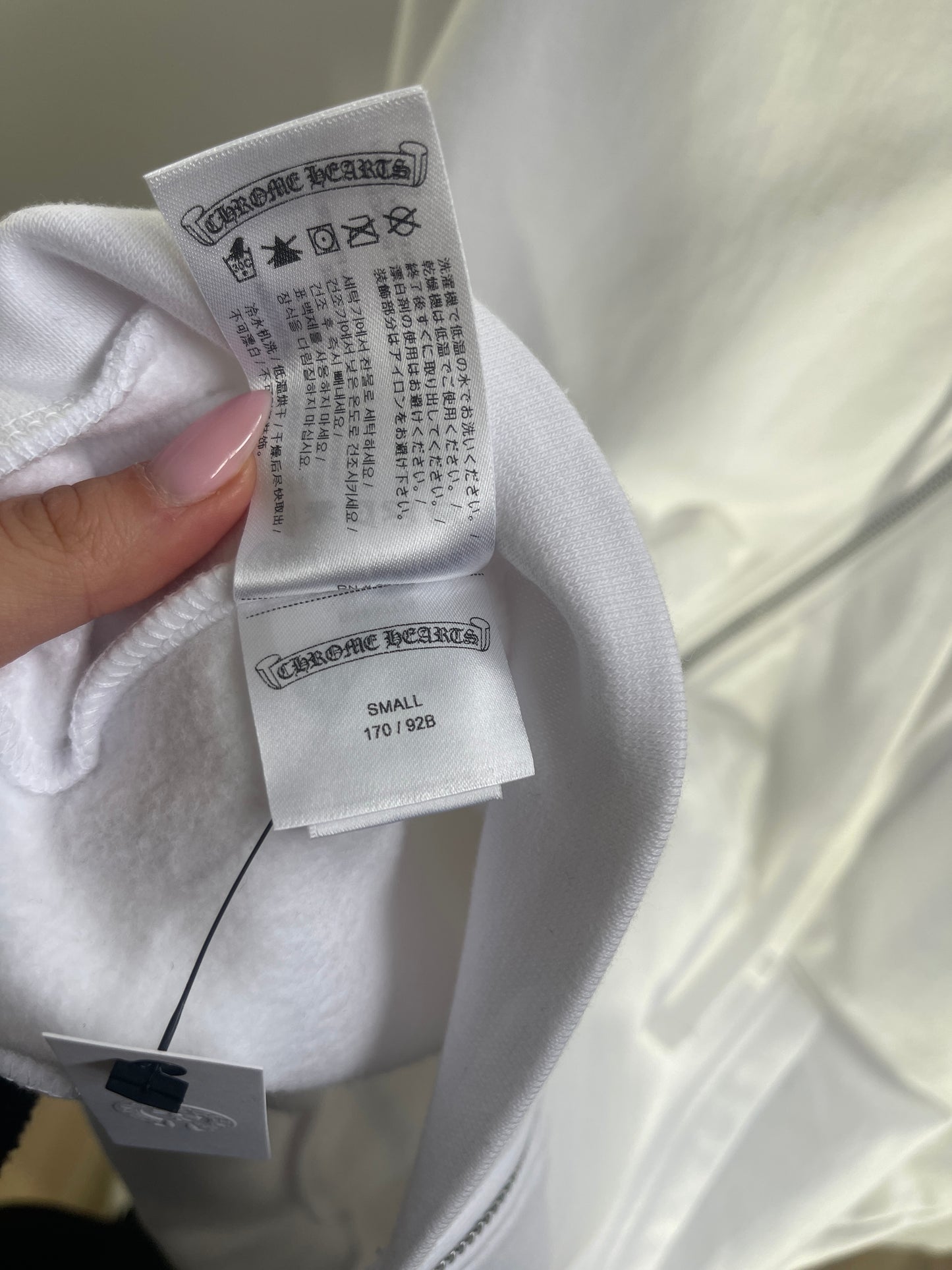 Chrome Hearts Thermal Blue Letter Full Zip Up White Size Small Mens