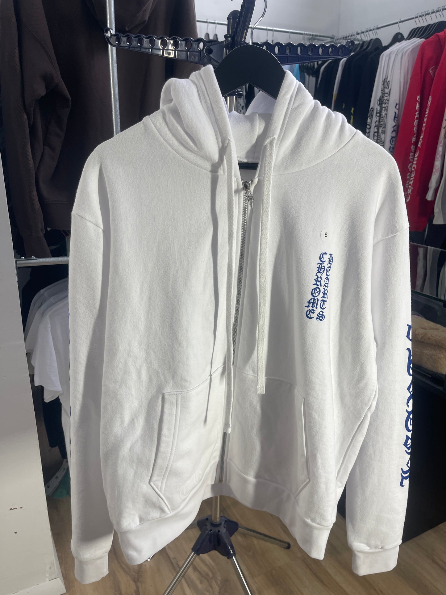 Chrome Hearts Thermal Blue Letter Full Zip Up White Size Small Mens