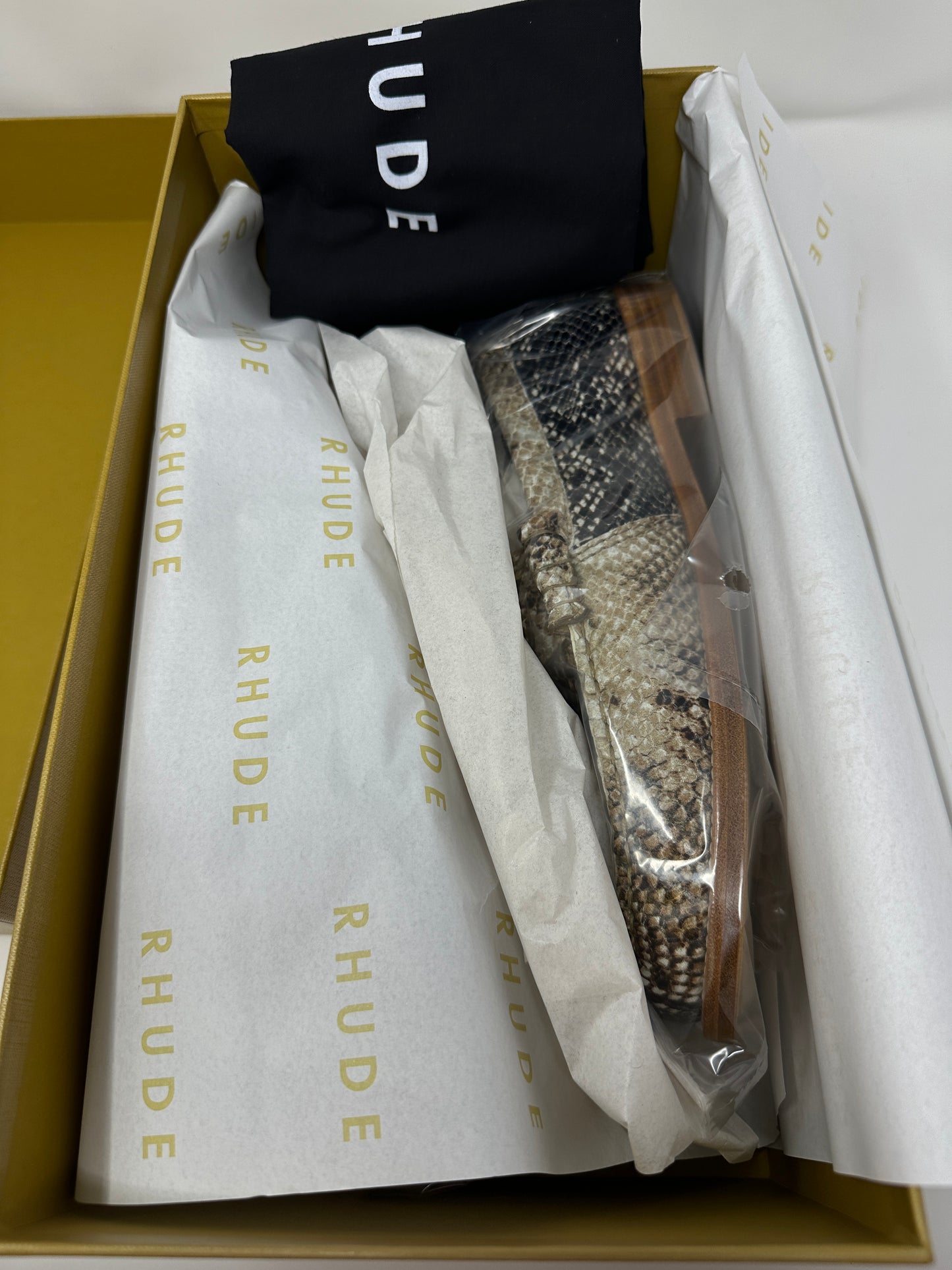 RHUDE Authentic Men's Slip On Snakeskin Penny Loafer Size 12M MSRP $740