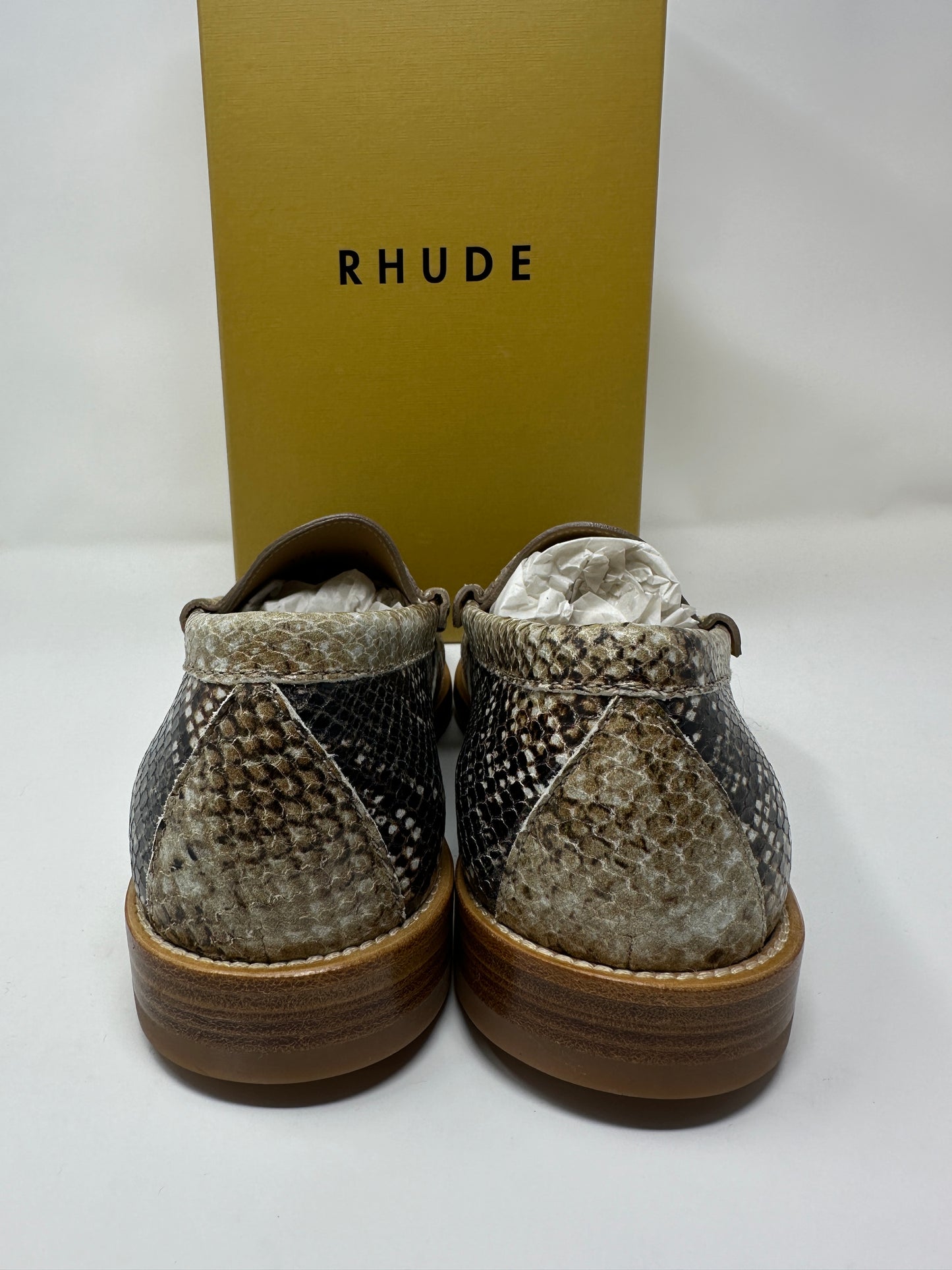 RHUDE Authentic Men's Slip On Snakeskin Penny Loafer Size 12M MSRP $740
