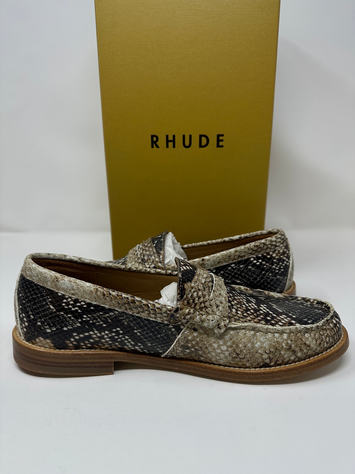 RHUDE Authentic Men's Slip On Snakeskin Penny Loafer Size 12M MSRP $740