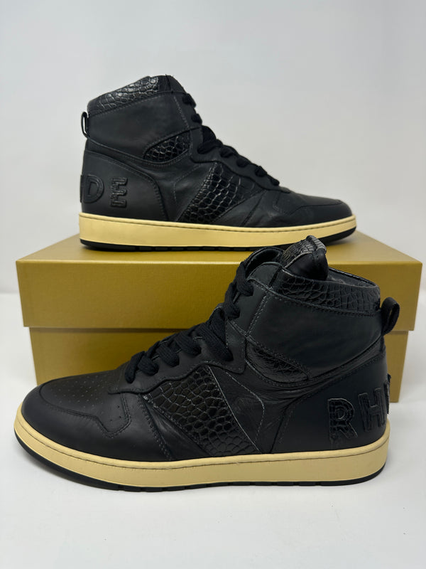 RHUDE Authentic Rhecess High Black Croc Sneaker MSRP:$685.00 Size 8 Mens Shoe