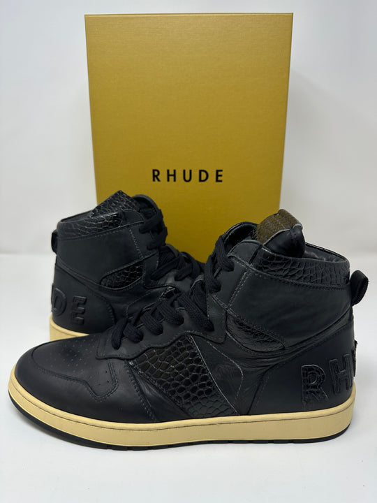RHUDE Authentic Rhecess High Black Croc Sneaker MSRP:$685.00 Size 8 Mens Shoe