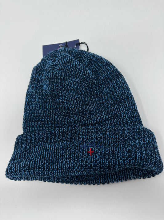 Noah NY Brand New Knit Marled Logo Core Blue Beanie - One Size