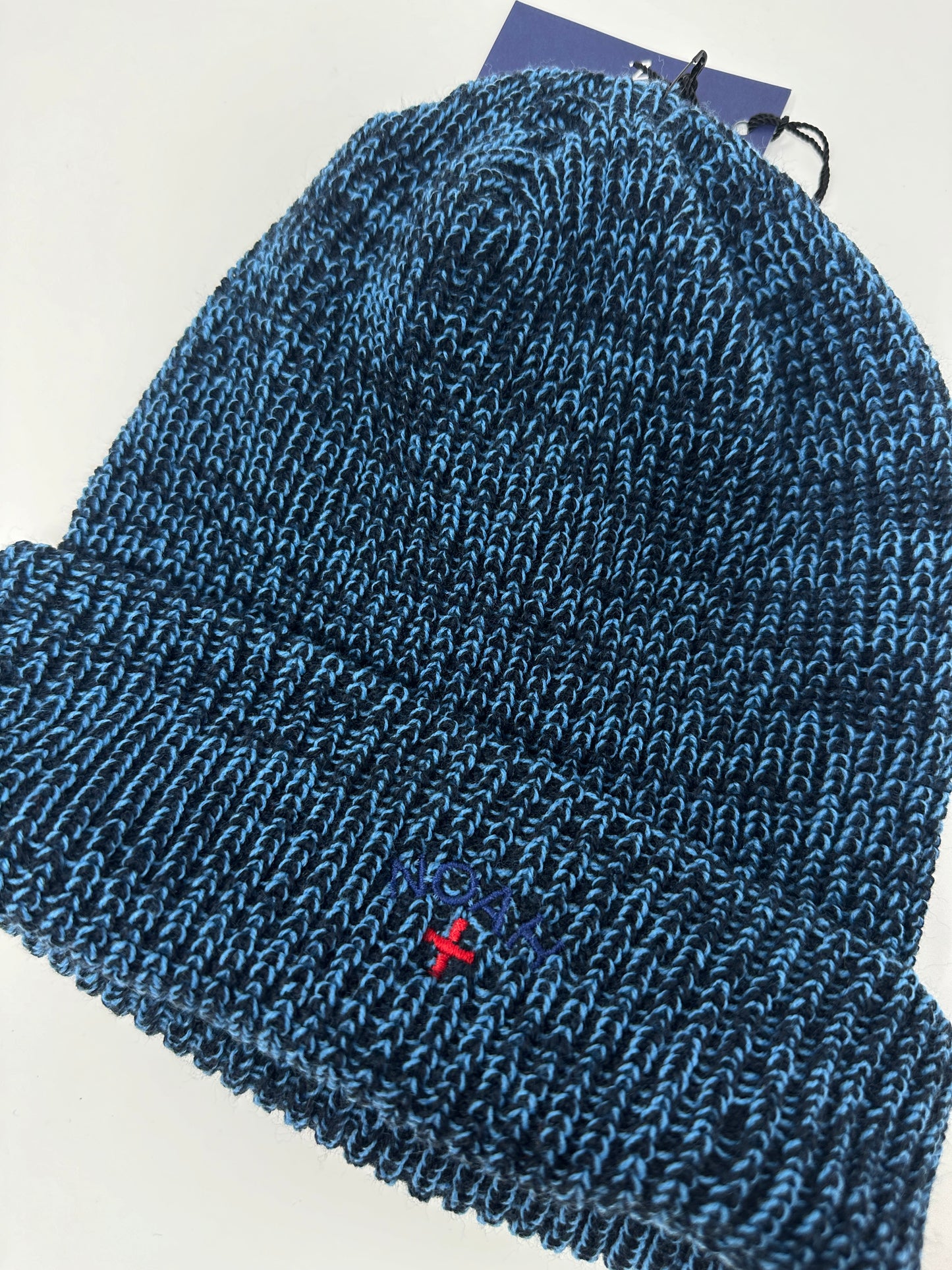 Noah NY Brand New Knit Marled Logo Core Blue Beanie - One Size