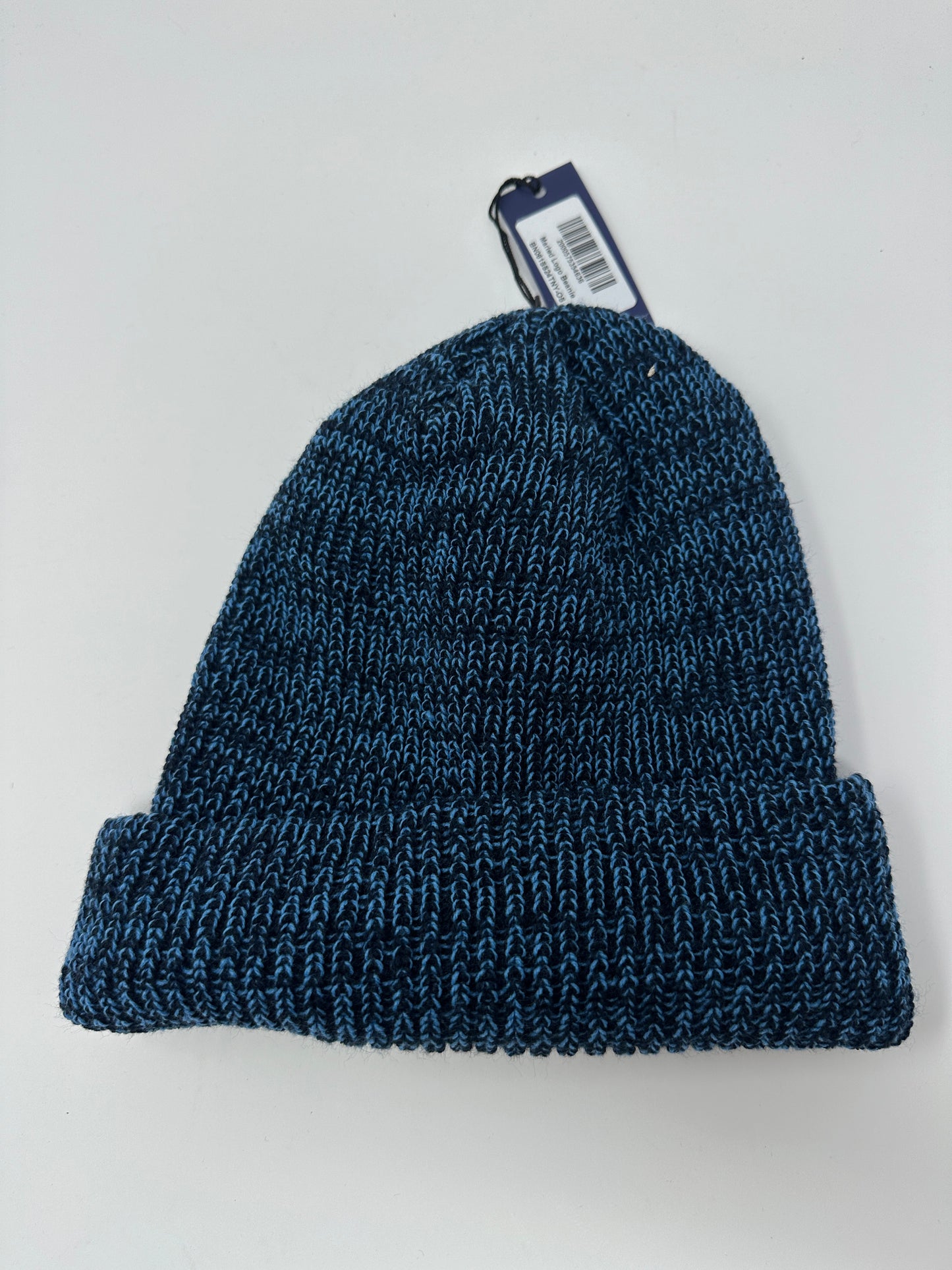 Noah NY Brand New Knit Marled Logo Core Blue Beanie - One Size