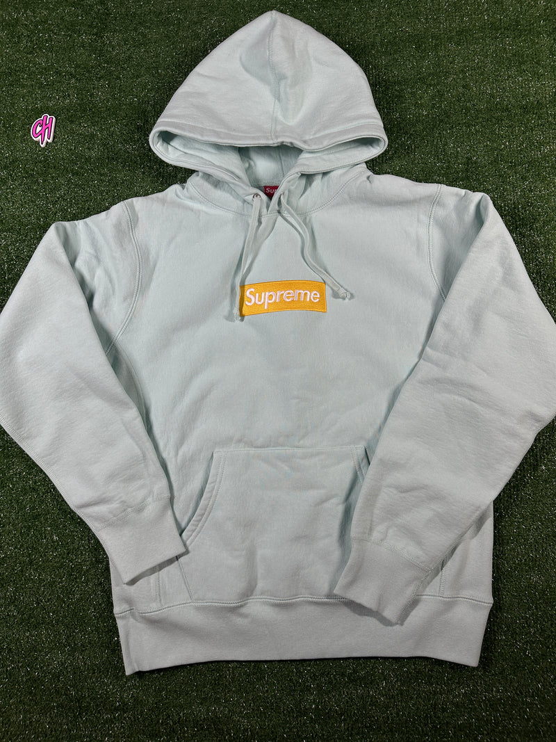 Supreme Box Logo 'Ice Blue' FW 17 Exclusive Pullover Hoodie - Size Medium