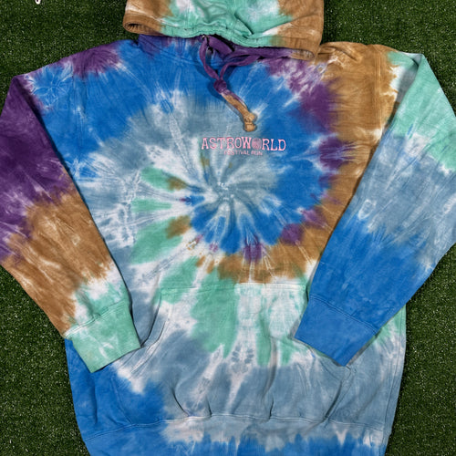 Travis Scott Astroworld Festival Run Tie-Dye Hoodie - Size Medium