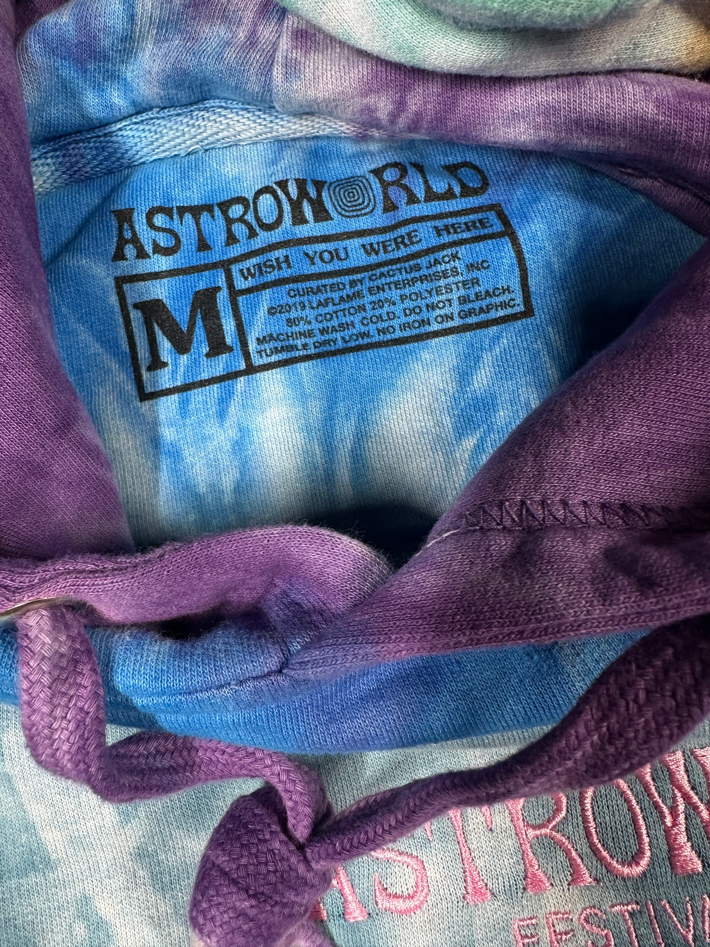 Travis Scott Astroworld Festival Run Tie-Dye Hoodie - Size Medium