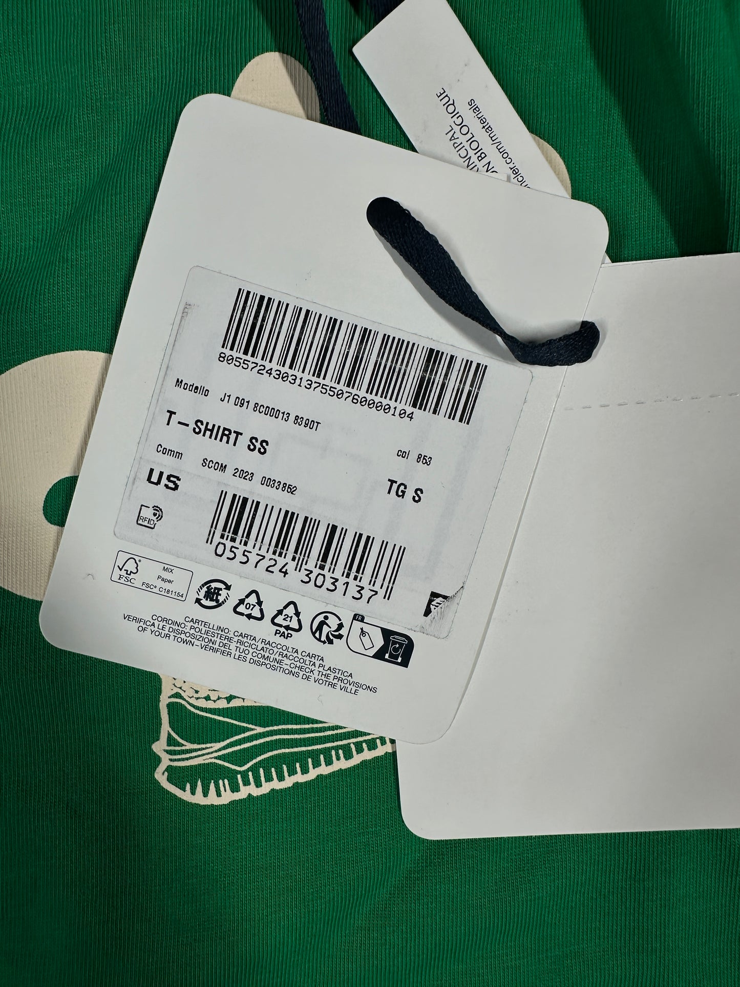 Moncler Green 'Bubble Running' Brand New Men's T-Shirt - Size Small