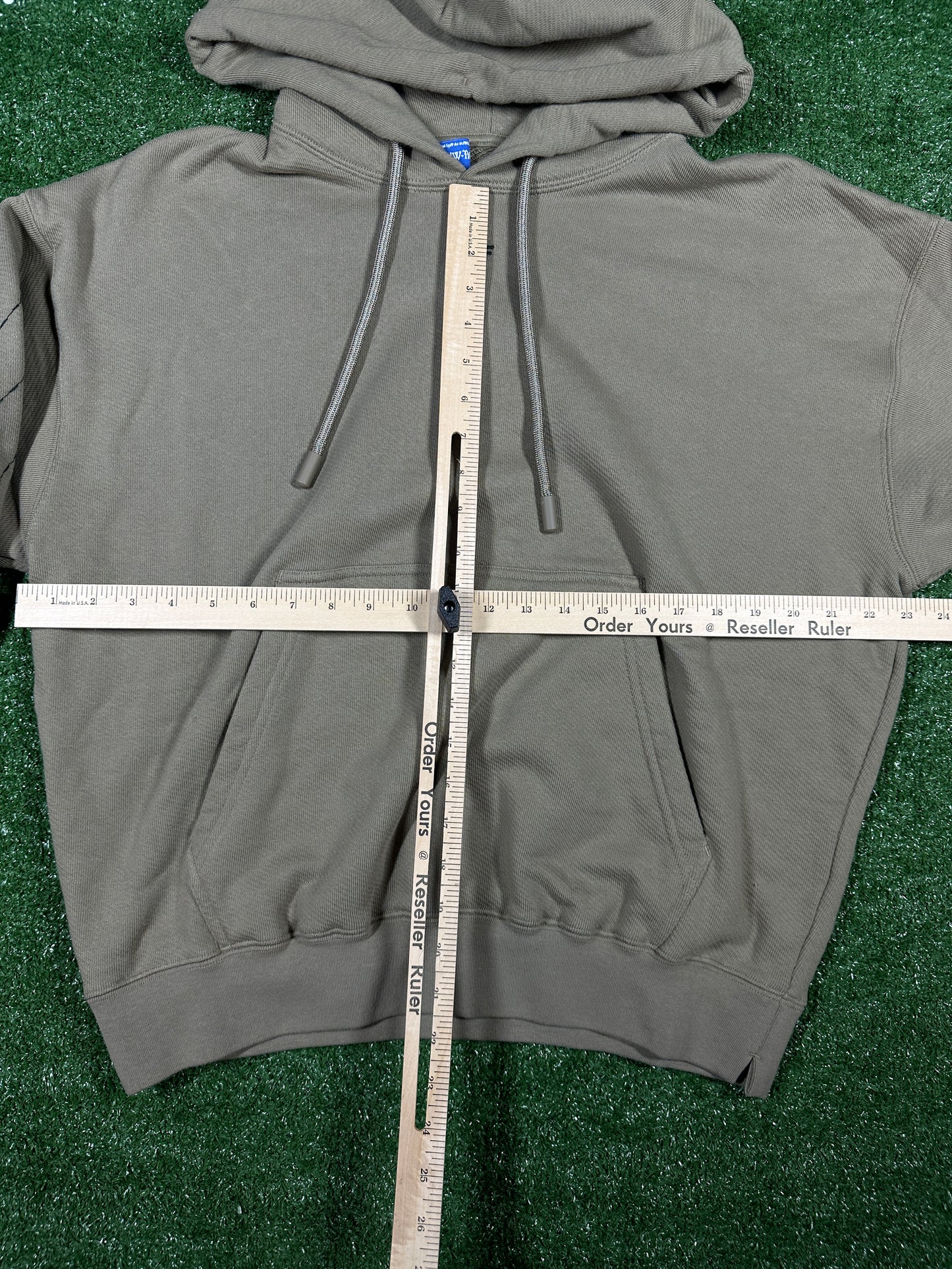 Off-White Brown 'Embroidered Arrows' Cotton Pullover Hoodie - Size Small