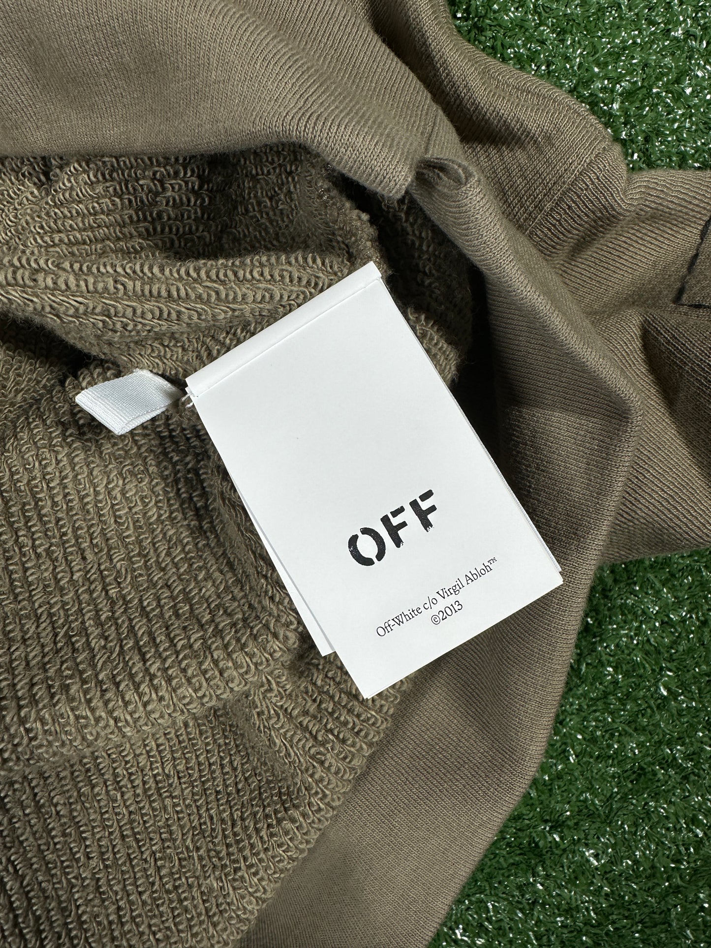 Off-White Brown 'Embroidered Arrows' Cotton Pullover Hoodie - Size Small