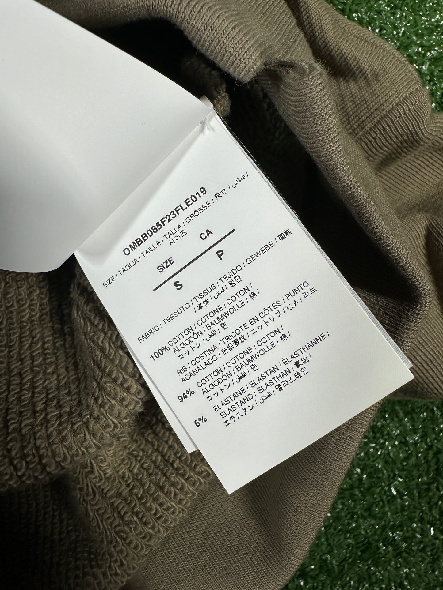 Off-White Brown 'Embroidered Arrows' Cotton Pullover Hoodie - Size Small