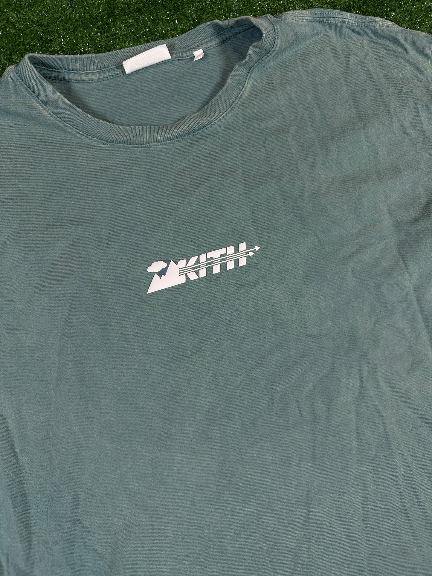 Kith X Columbia Eea Rain Mountain Teal Men's T-Shirt (USED) - Size XL