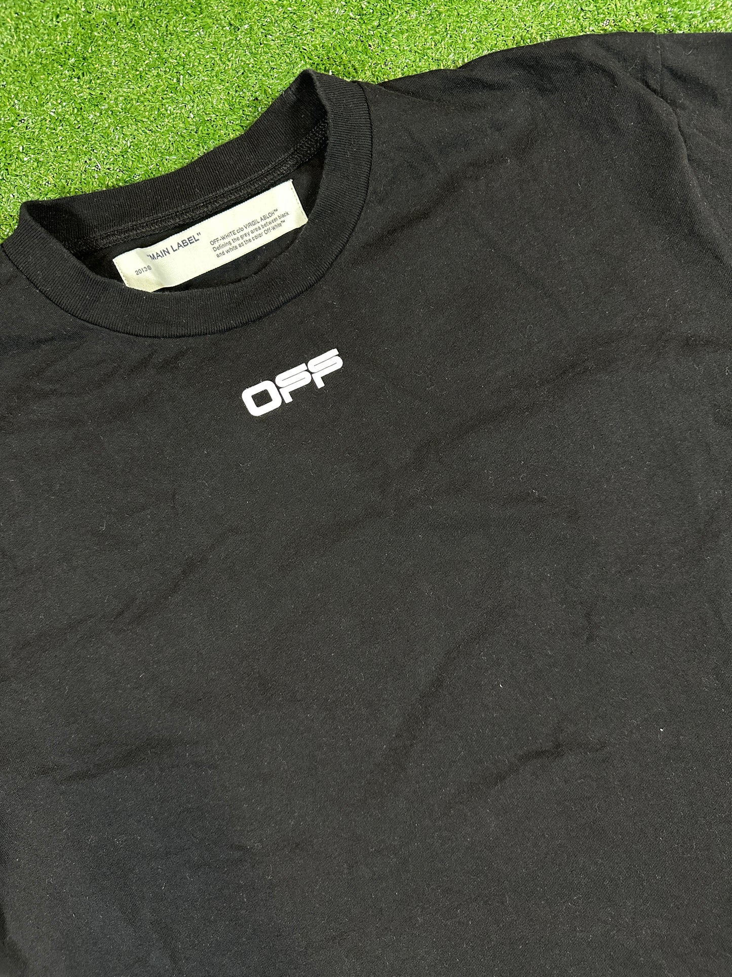 Off-White 'Scribbled Arrows Logo' Black/White T-Shirt (USED) - Size Small