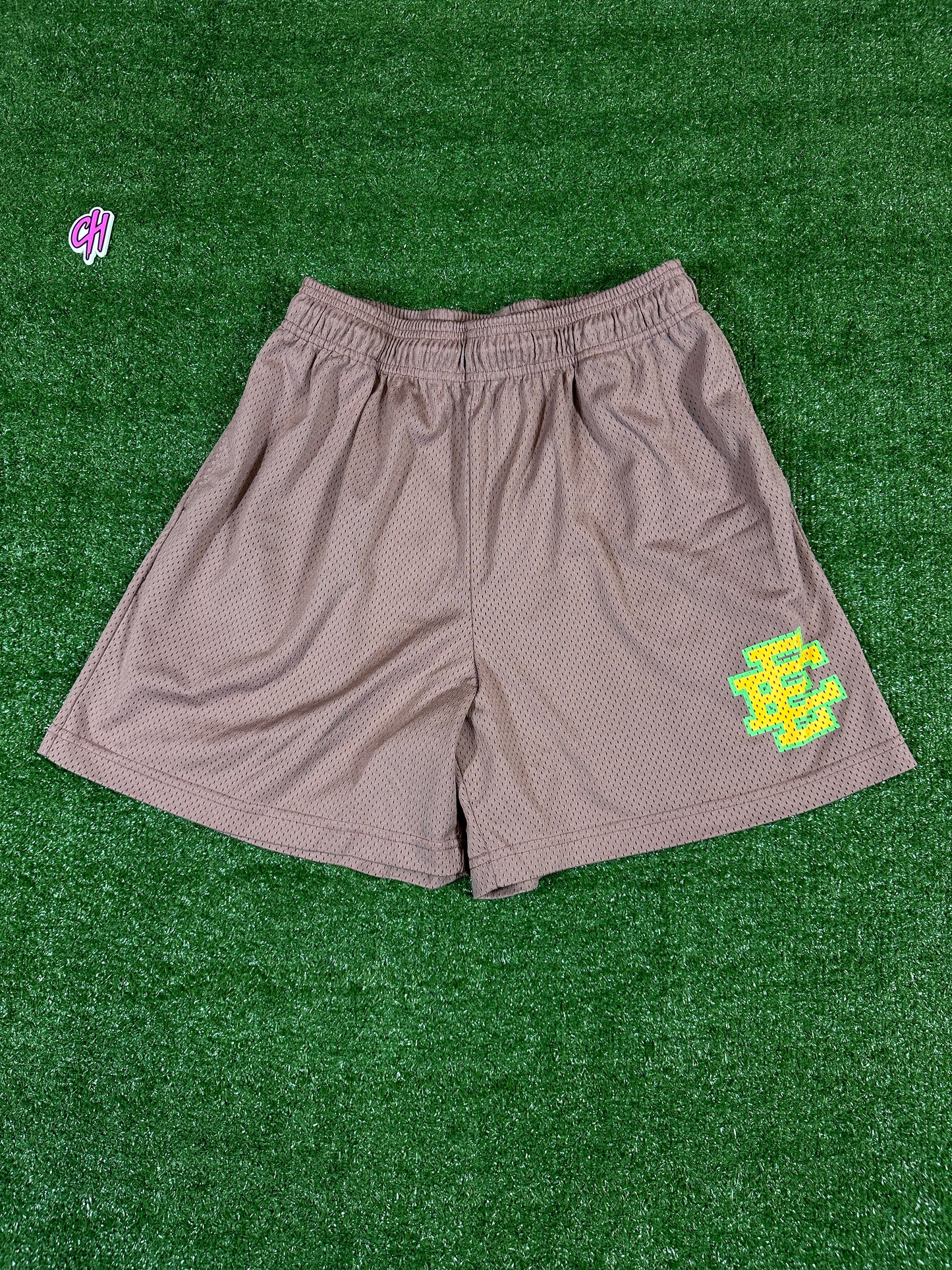 Eric Emmanual Brown/Neon Basic Men's Shorts (USED) - Size XL