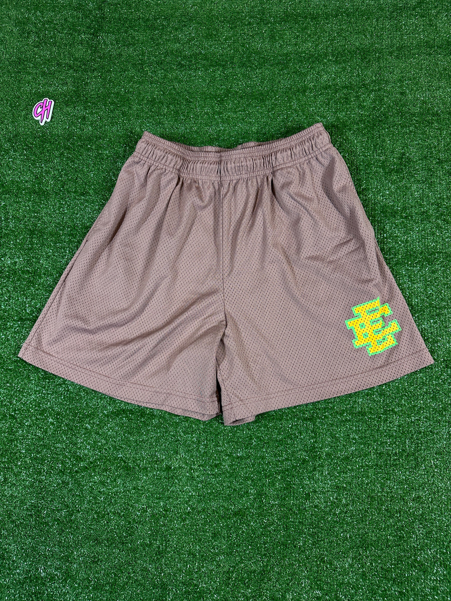 Eric Emmanual Brown/Neon Basic Men's Shorts (USED) - Size Large