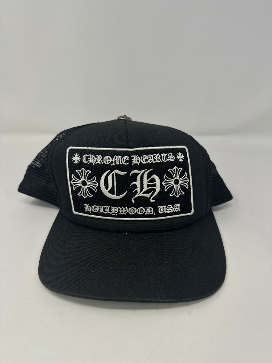 Chrome Hearts CH Hollywood Trucker Hat (USED) Authentic Chrome