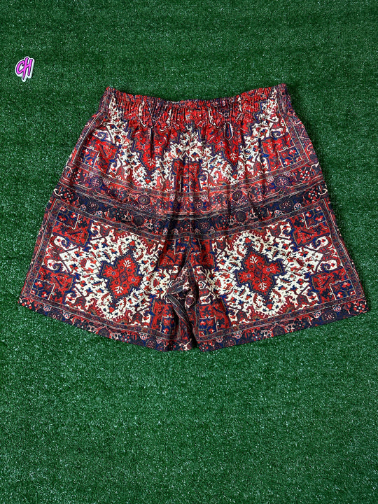 Eric Emanuel Basic EE Red Tapestry Shorts (USED) - Size XL