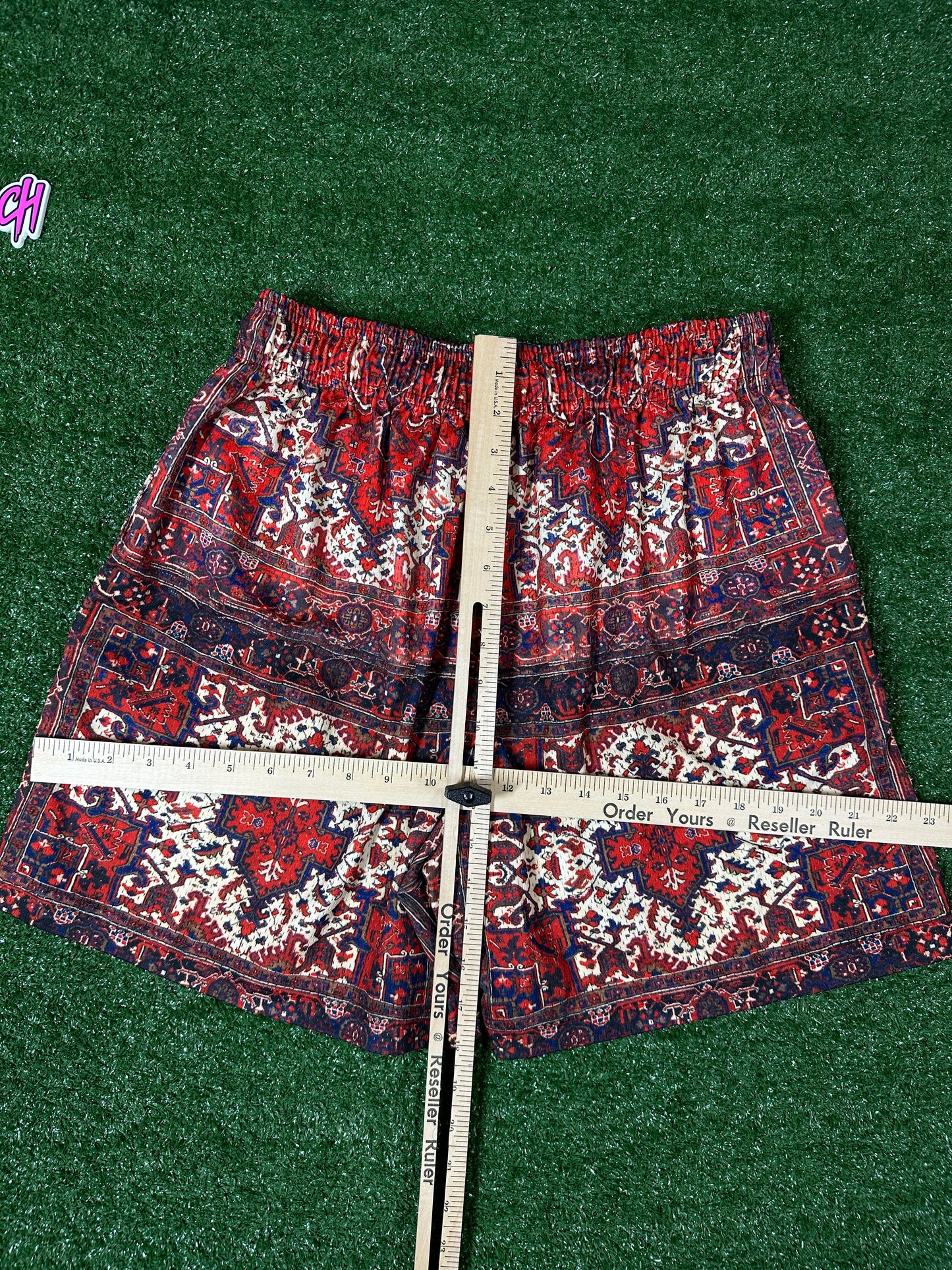 Eric Emanuel Basic EE Red Tapestry Shorts (USED) - Size XL