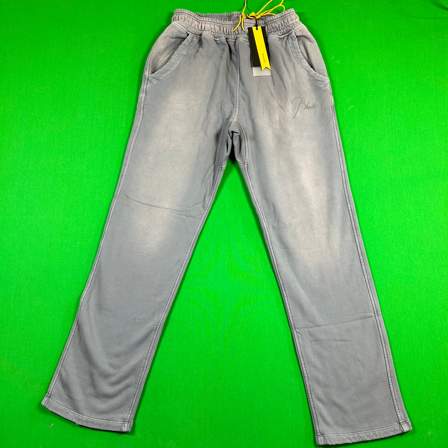 RHUDE Authentic Men's Sundry Steele Heavyweight Embroidered Logo Sweatpants LG MSRP: $765.00