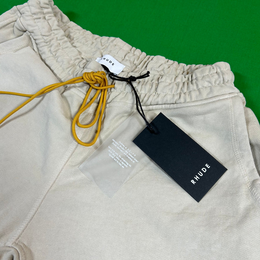RHUDE Authentic Men's Heavyweight Embroidered Logo Sweatpants in Bone SM MSRP: $765.00