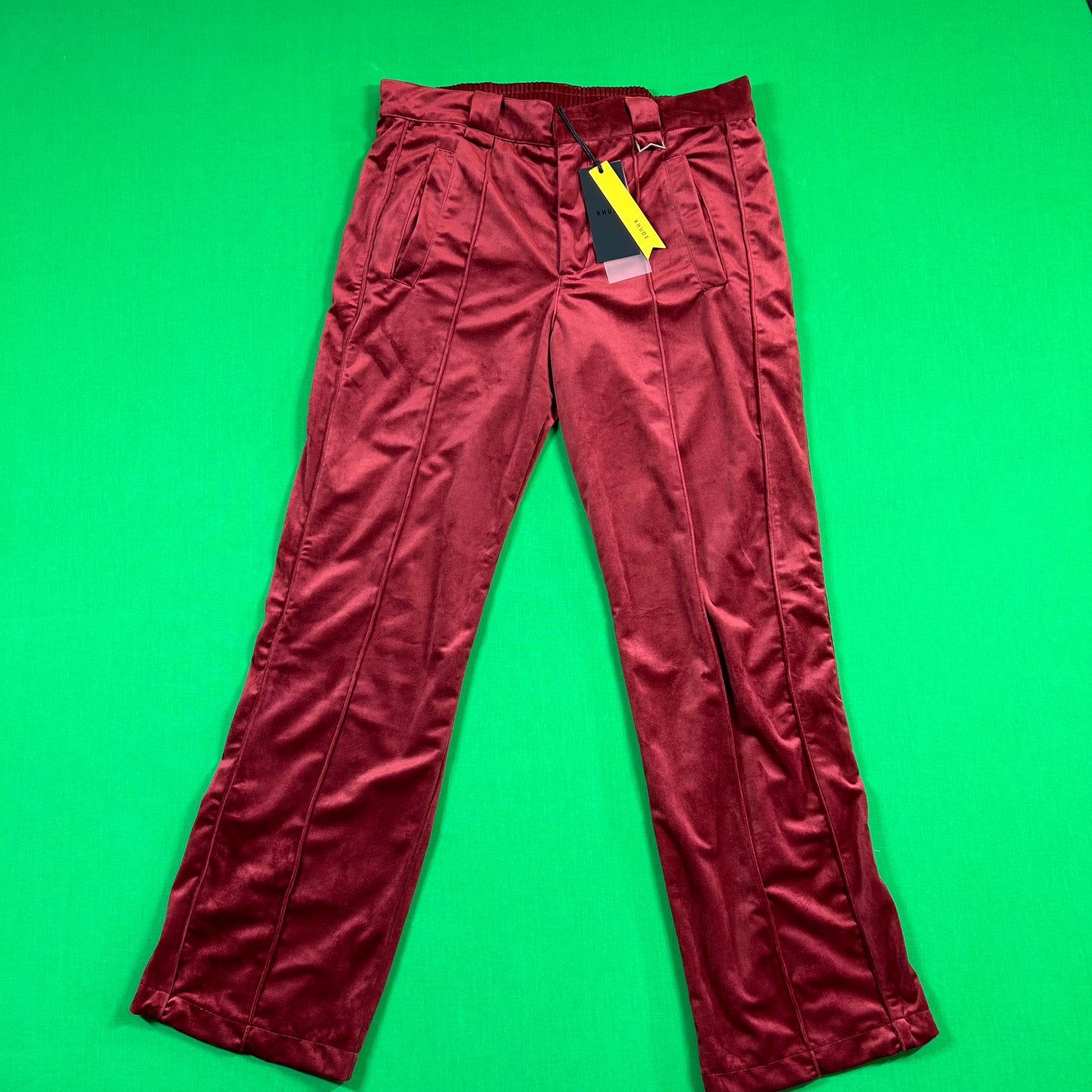 Rhude Velvet Track Pant - Maroon MSRP $1,200