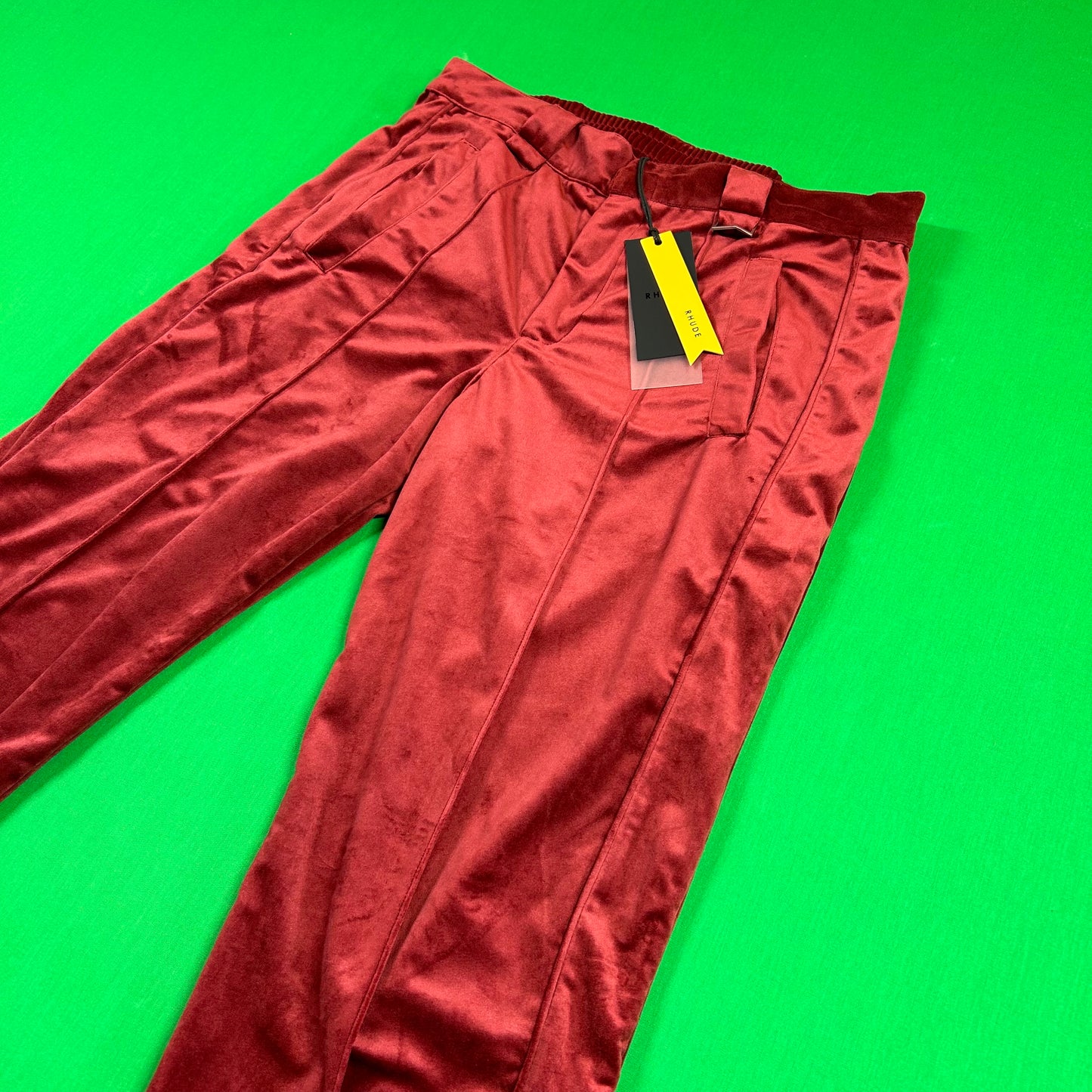 Rhude Velvet Track Pant - Maroon MSRP $1,200