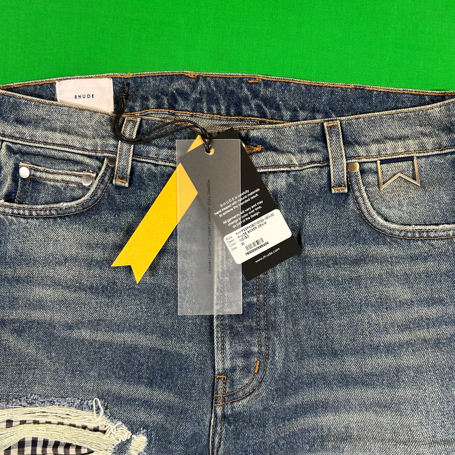 RHUDE Authentic Boxer Indigo Denim Mens Jeans Size 34 MSRP:$748.00