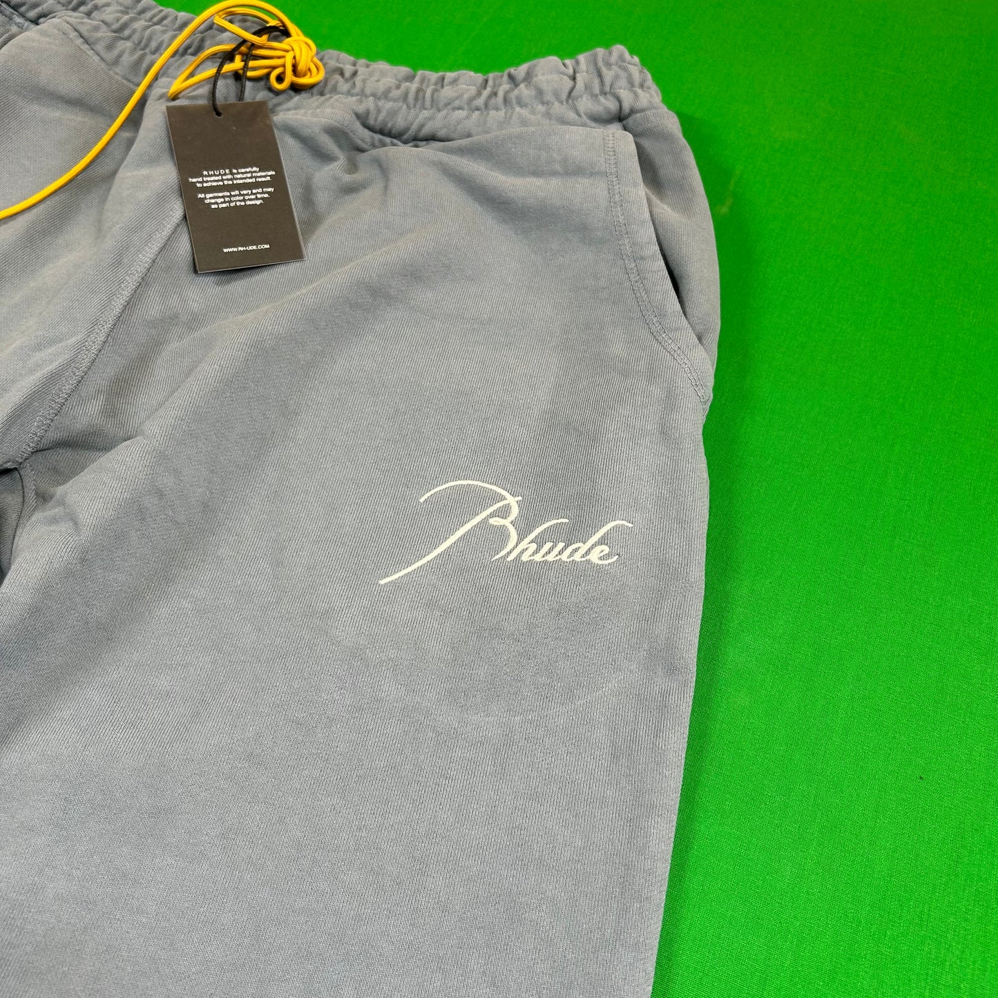 RHUDE Authentic Men's Sky Blue Heavyweight Embroidered Logo Sweatpants MD MSRP: $765