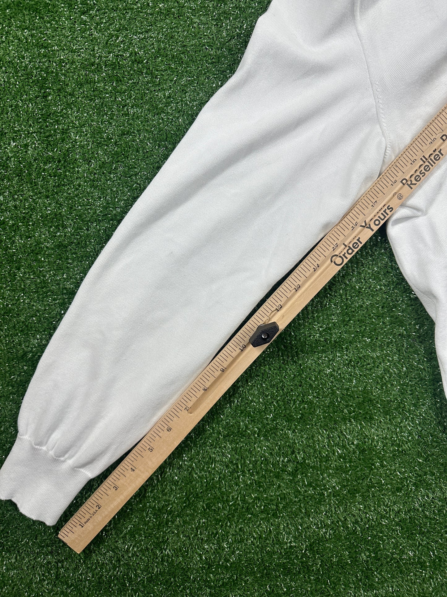 OFF-WHITE 'Apple Logo' White Knite Hoodie - Size Medium