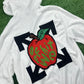 OFF-WHITE 'Apple Logo' White Knite Hoodie - Size Medium