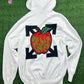 OFF-WHITE 'Apple Logo' White Knite Hoodie - Size Medium