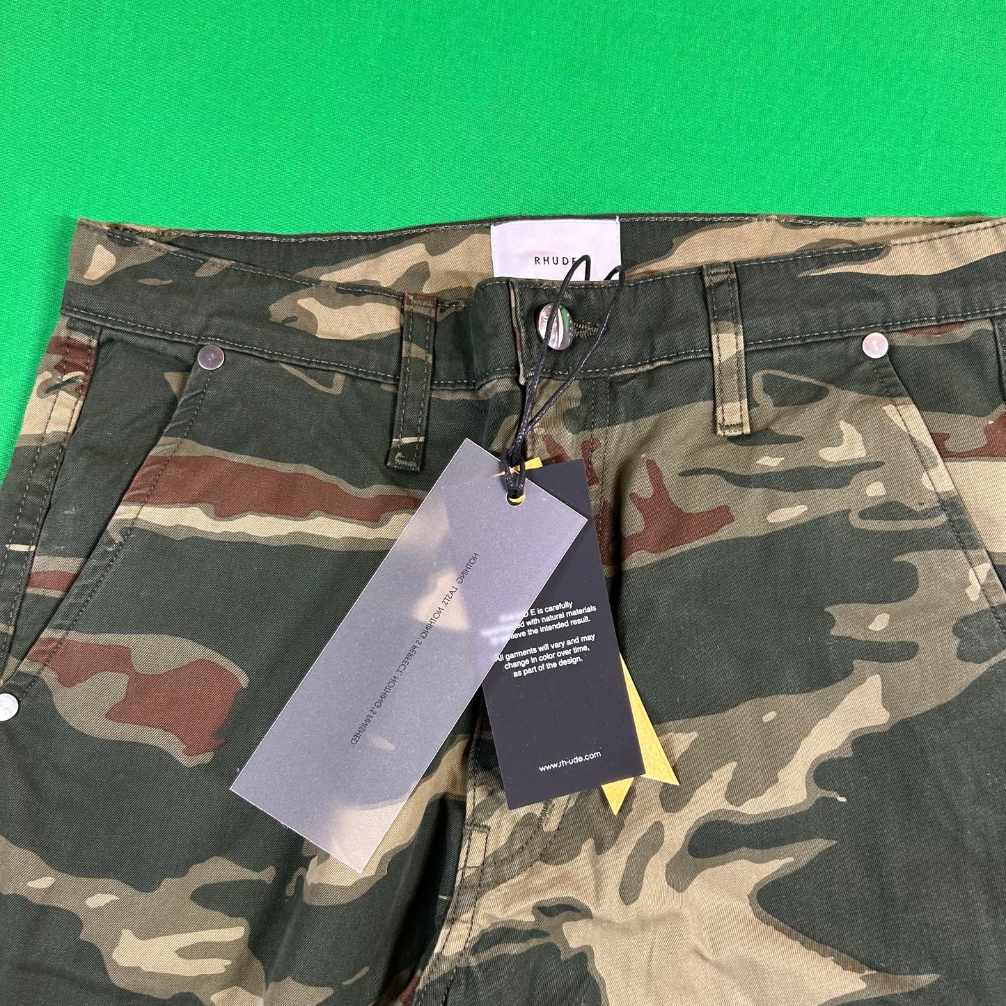 Rhude Tiger Camo Green Cargo Pants XS